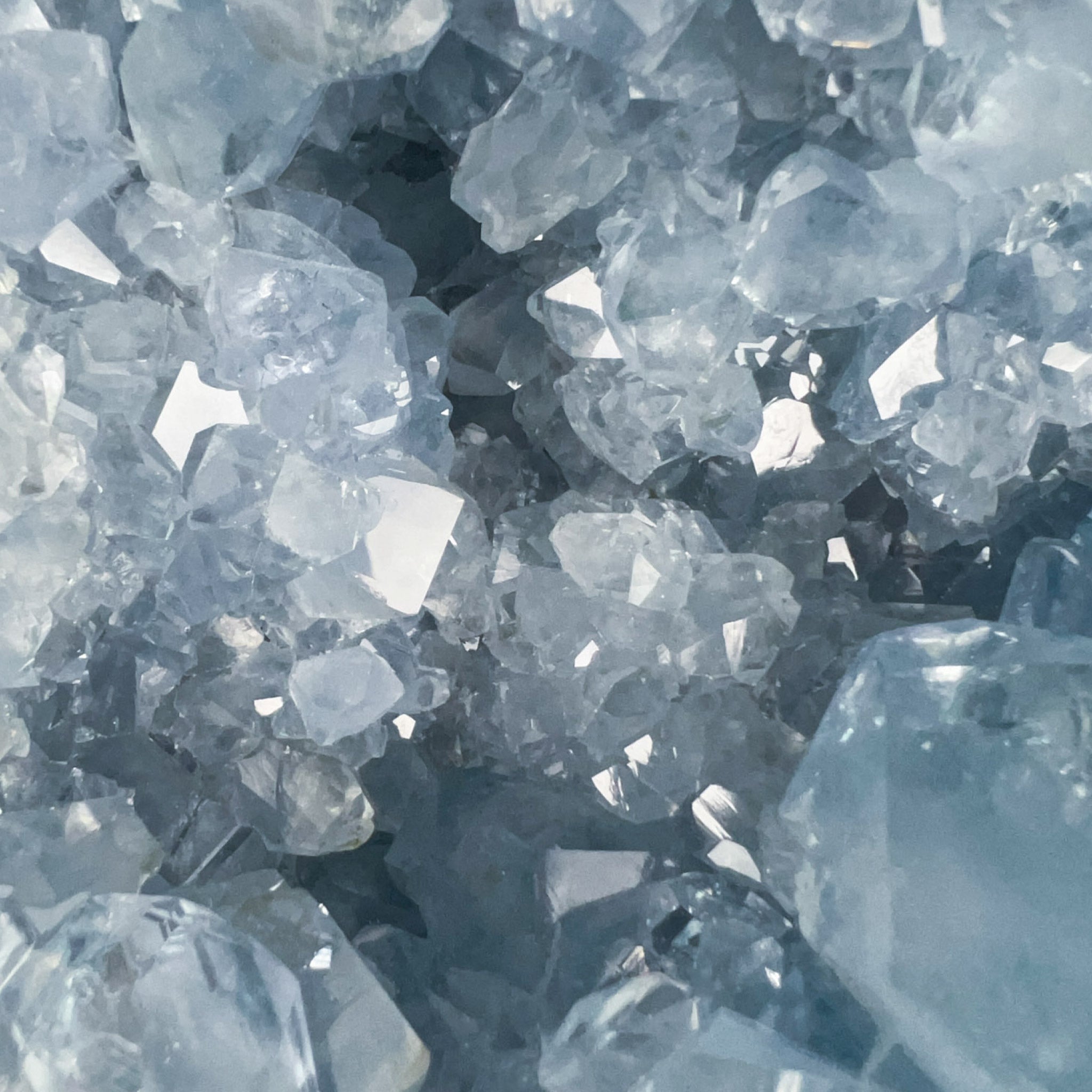 Blue Crystals of the Mineral Celestite