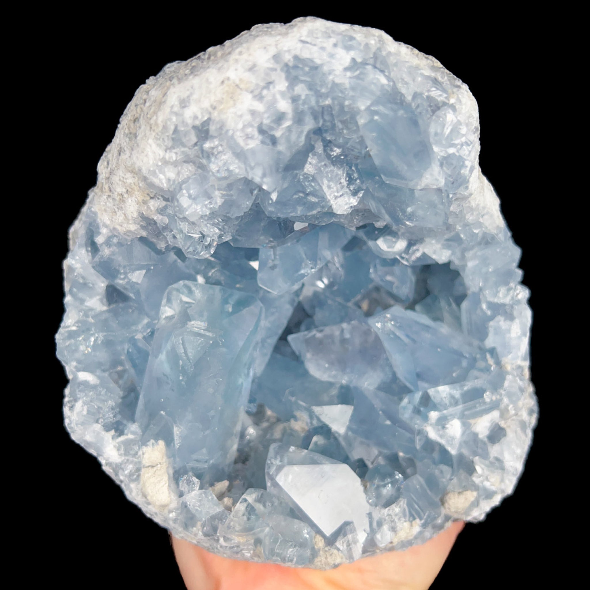 Geode with Celestite Crystals Inside