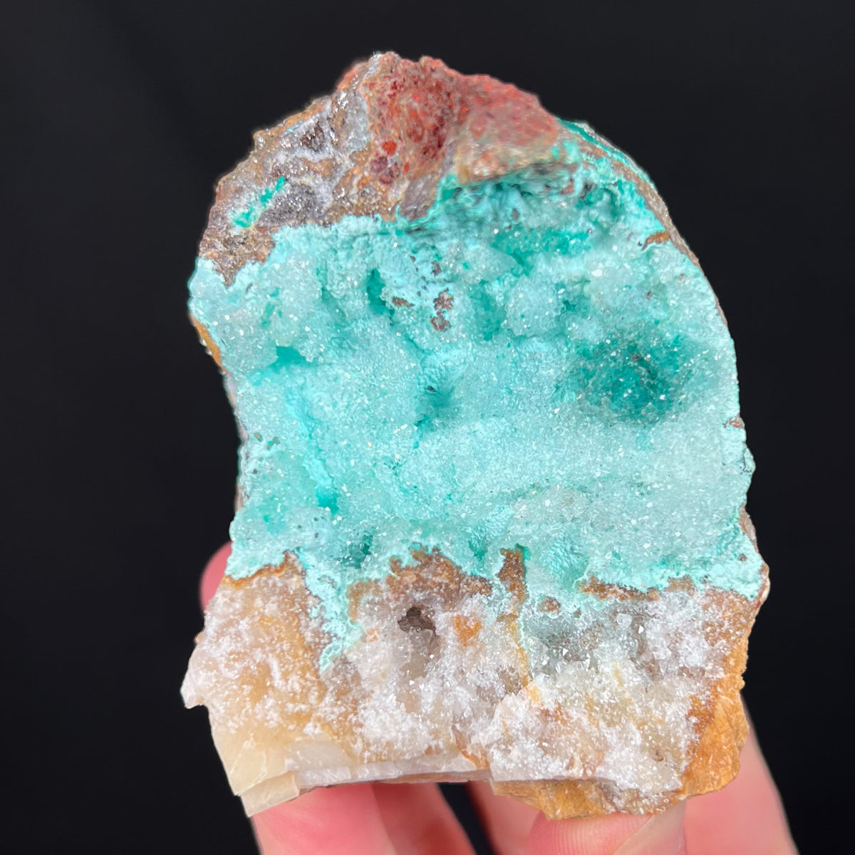 Quartz Crystals coating Chrysocolla and Atacamite