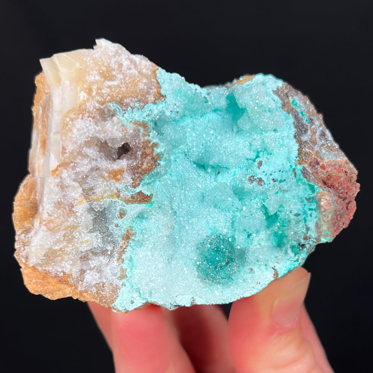 Quartz crystals coating Chrysocolla and Atacamite from Peru