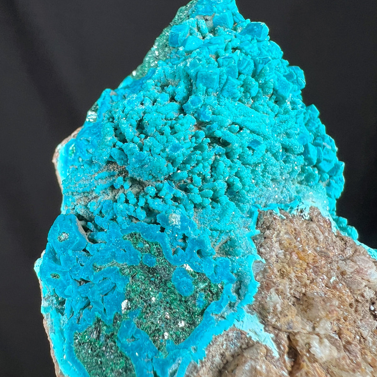 Chrysocolla on Dolomite with Malachite