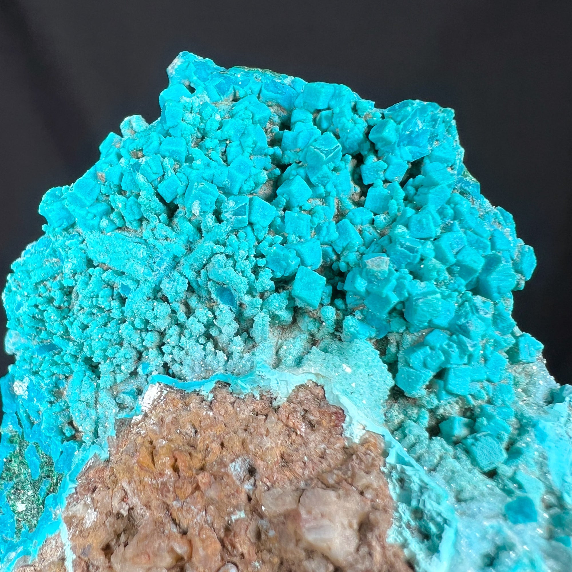 Chrysocolla on Dolomite with Malachite