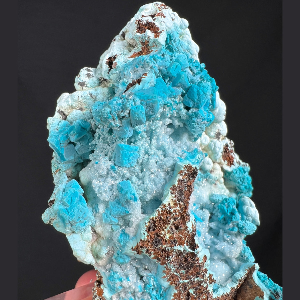 Chrysocolla, Dolomite and Drusy Quartz Mineral Specimen from the Congo