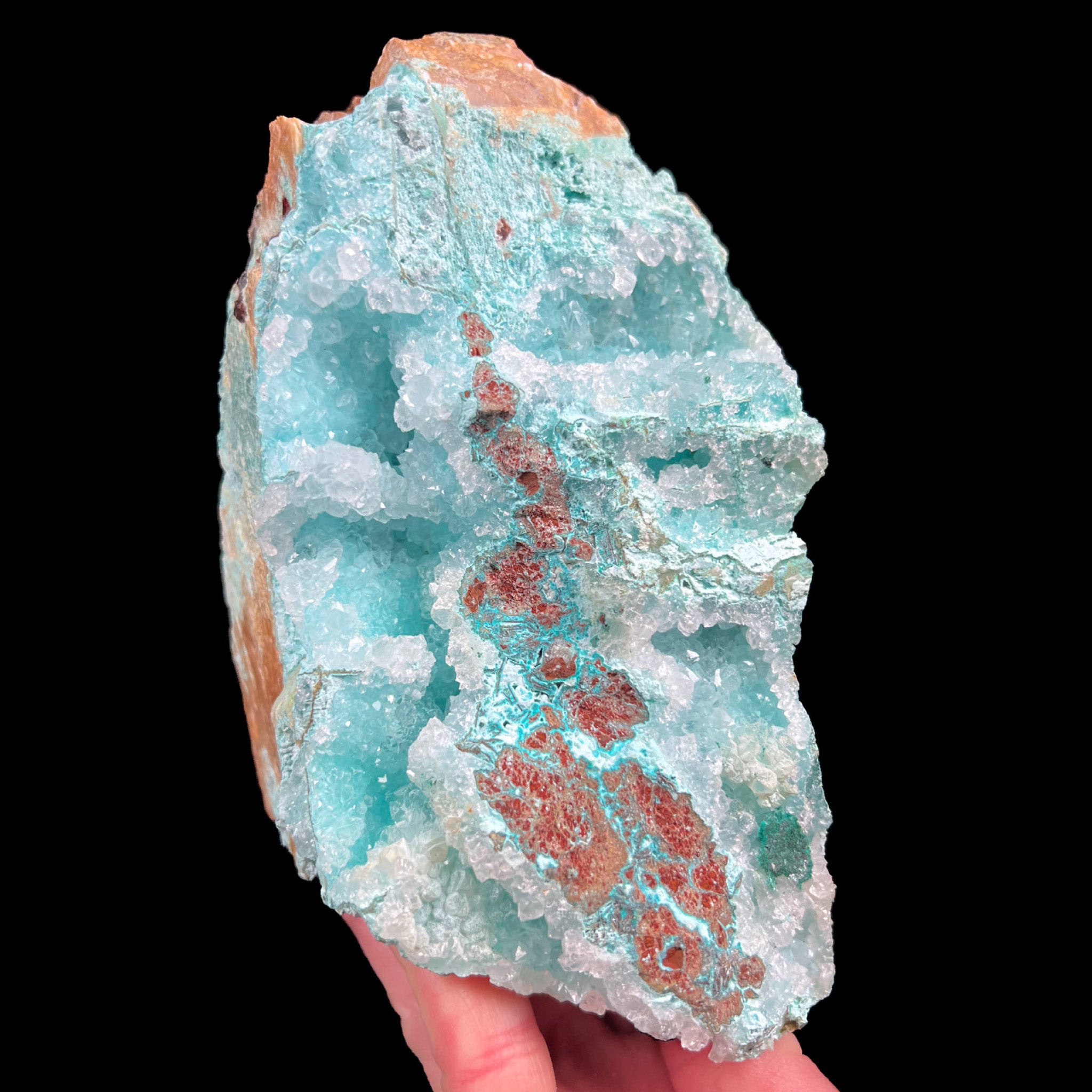 Large Chrysocolla with Quartz mineral specimen from the Lily Mine, Peru