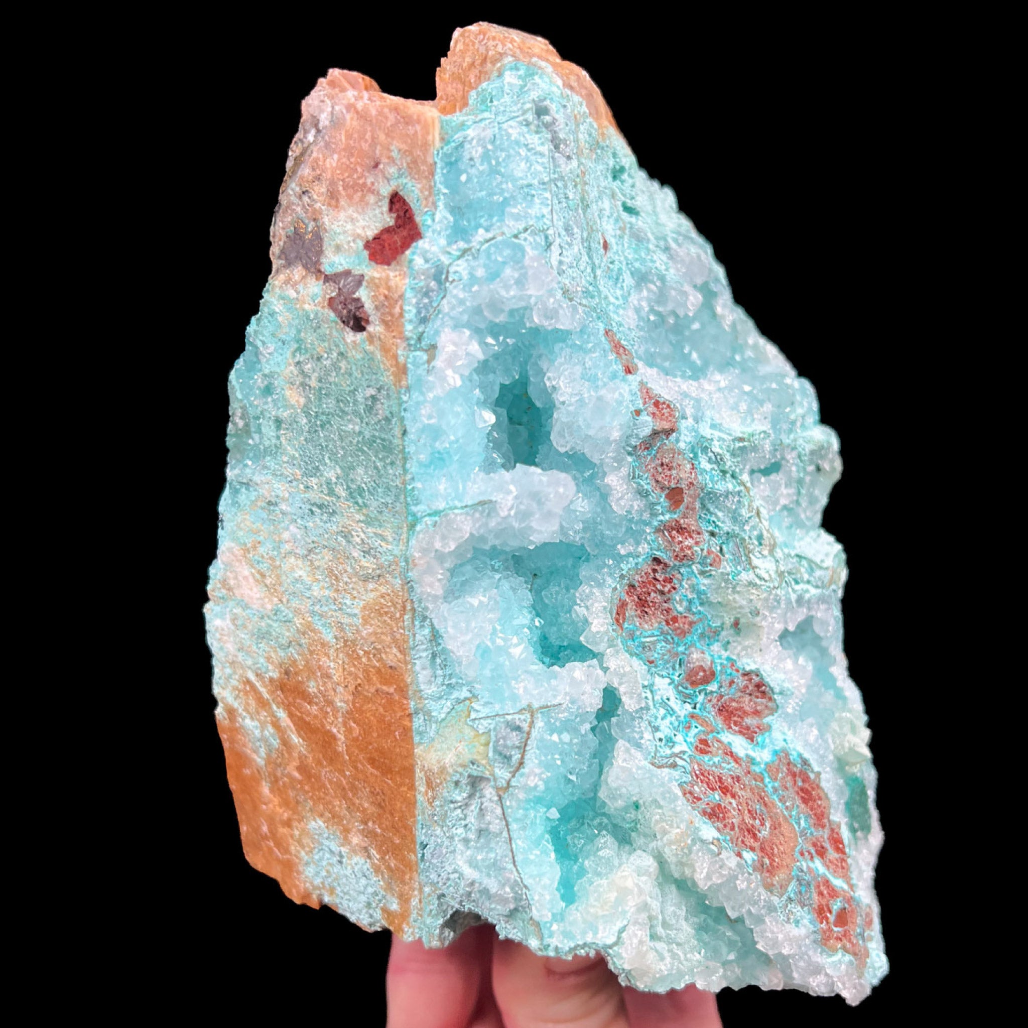 Calcite with Quartz and Chrysocolla from Peru