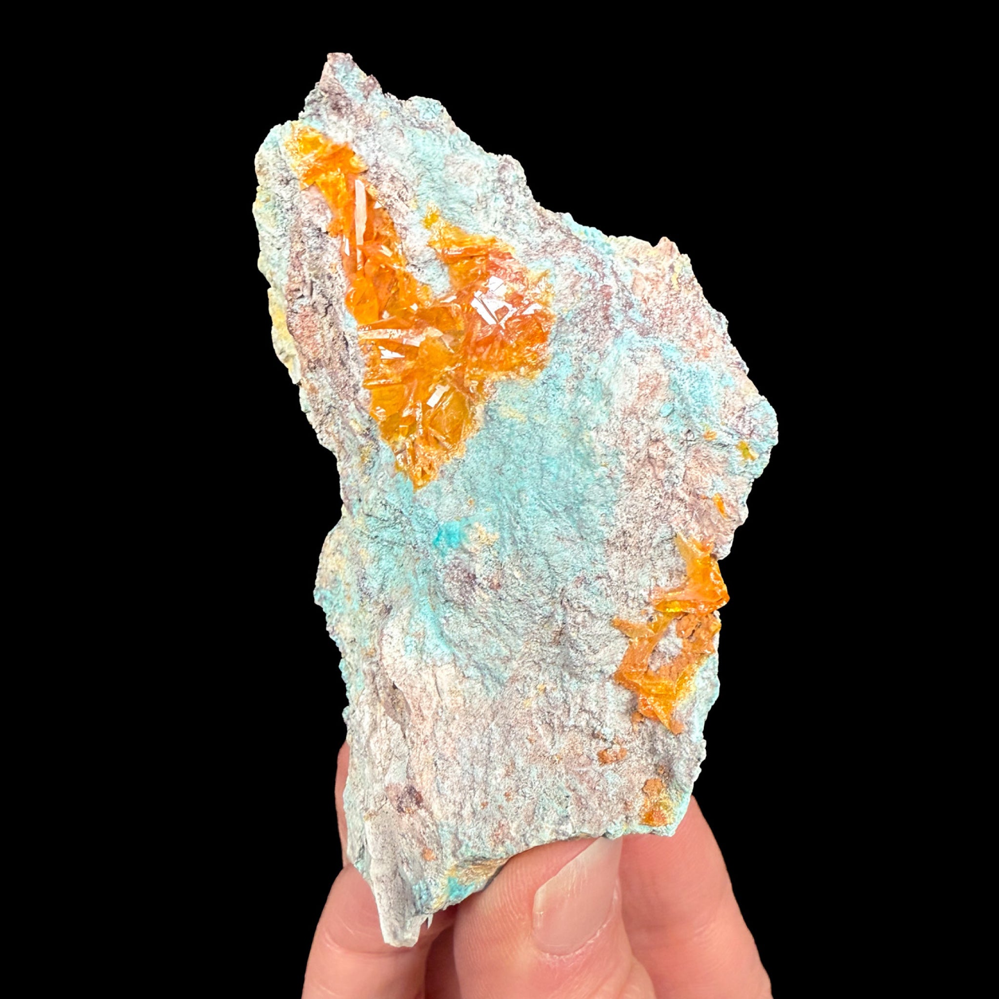 Wulfenite with Chrysocolla from Arizona