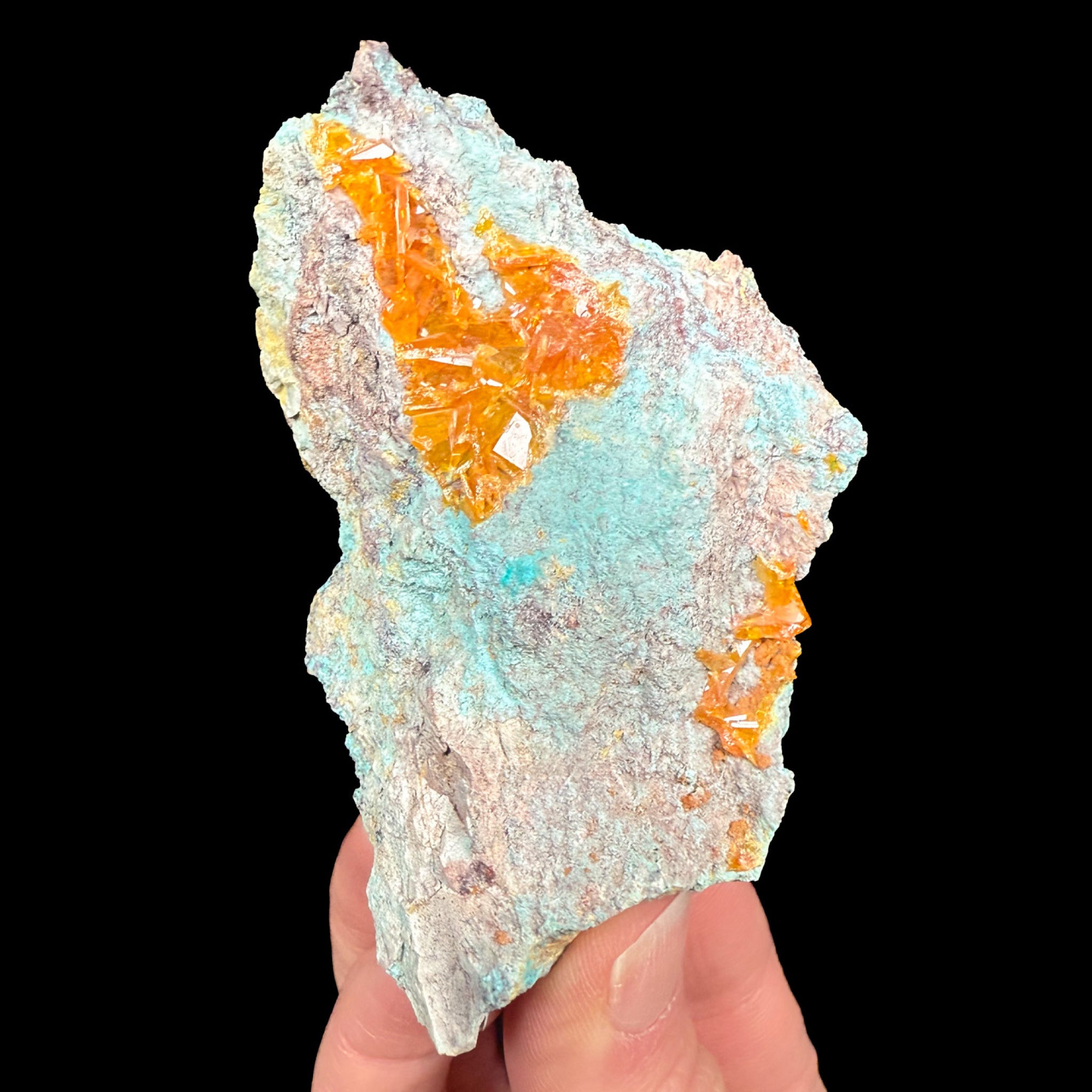 Wulfenite with Chrysocolla from Arizona