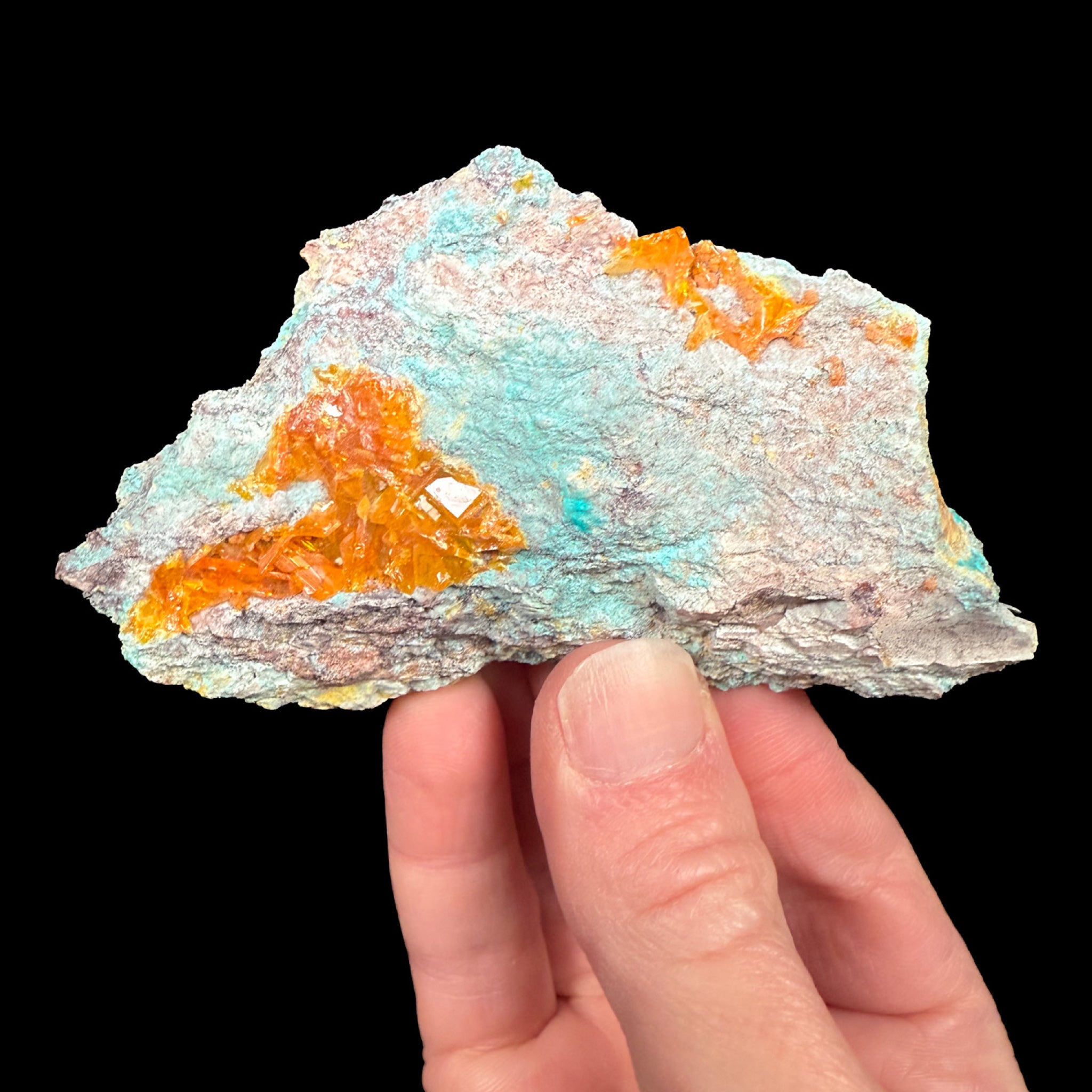 Wulfenite with Chrysocolla mineral specimen