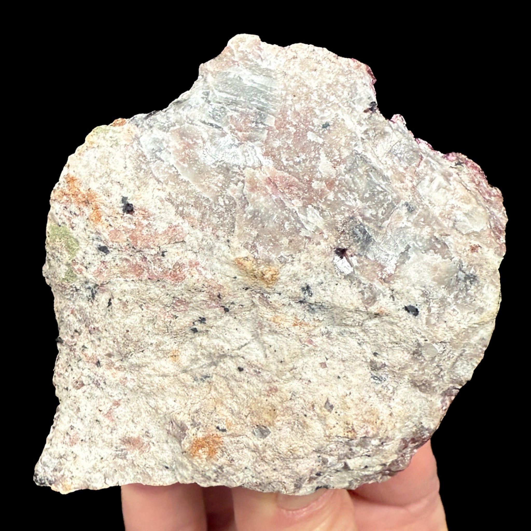 Back side of Cobalto Calcite mineral specimen