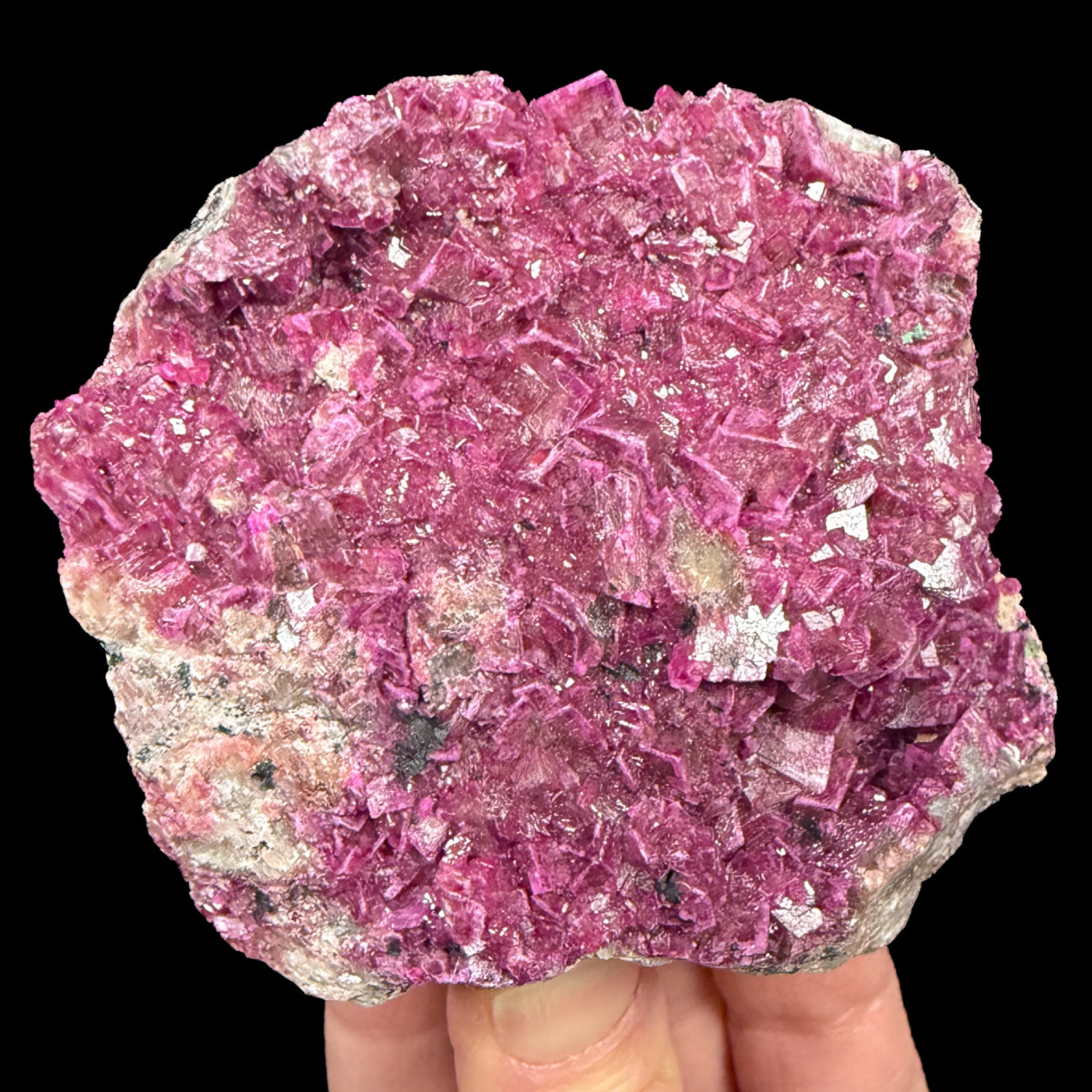Pink crystals of Calcite with Cobalt