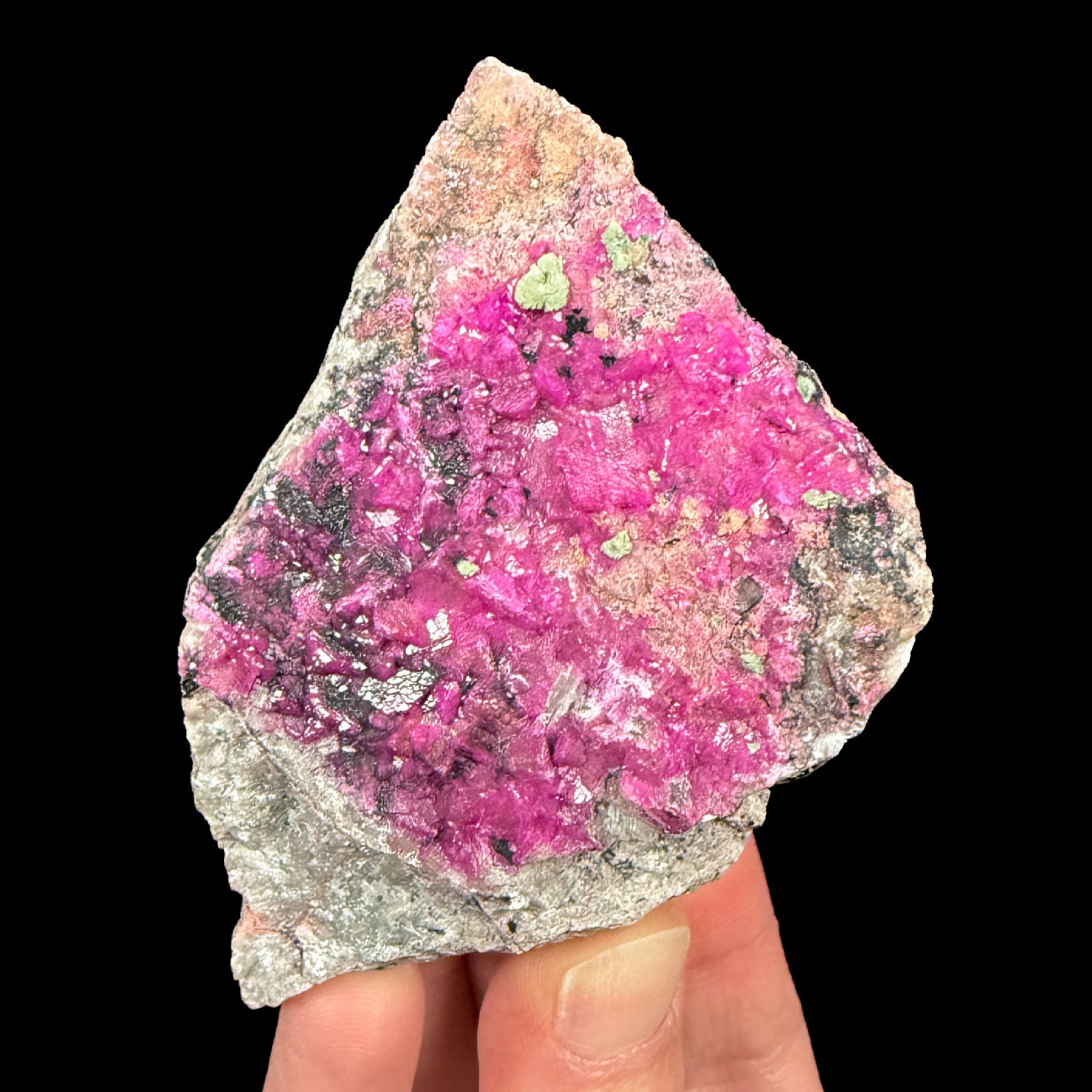 Pink Cobalt-bearing Calcite crystals