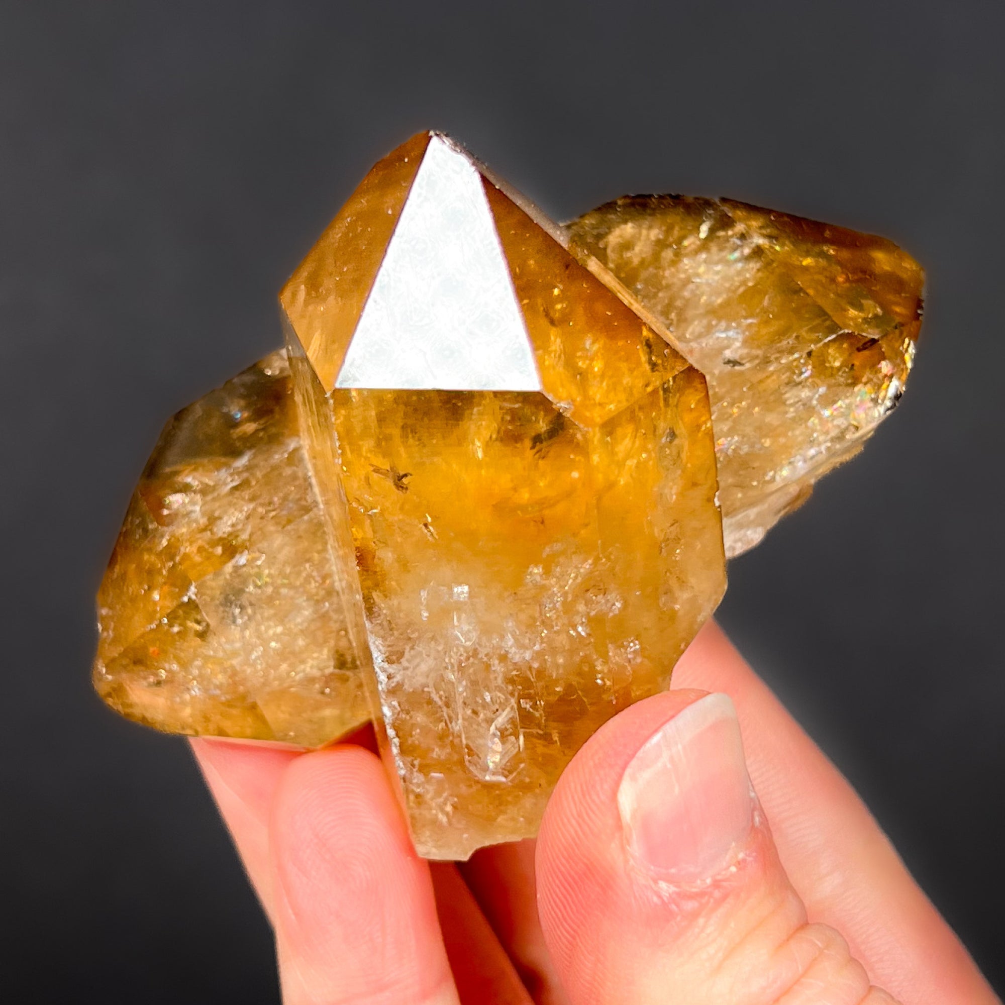 Natural Citrine Quartz Crystal with Double Termination
