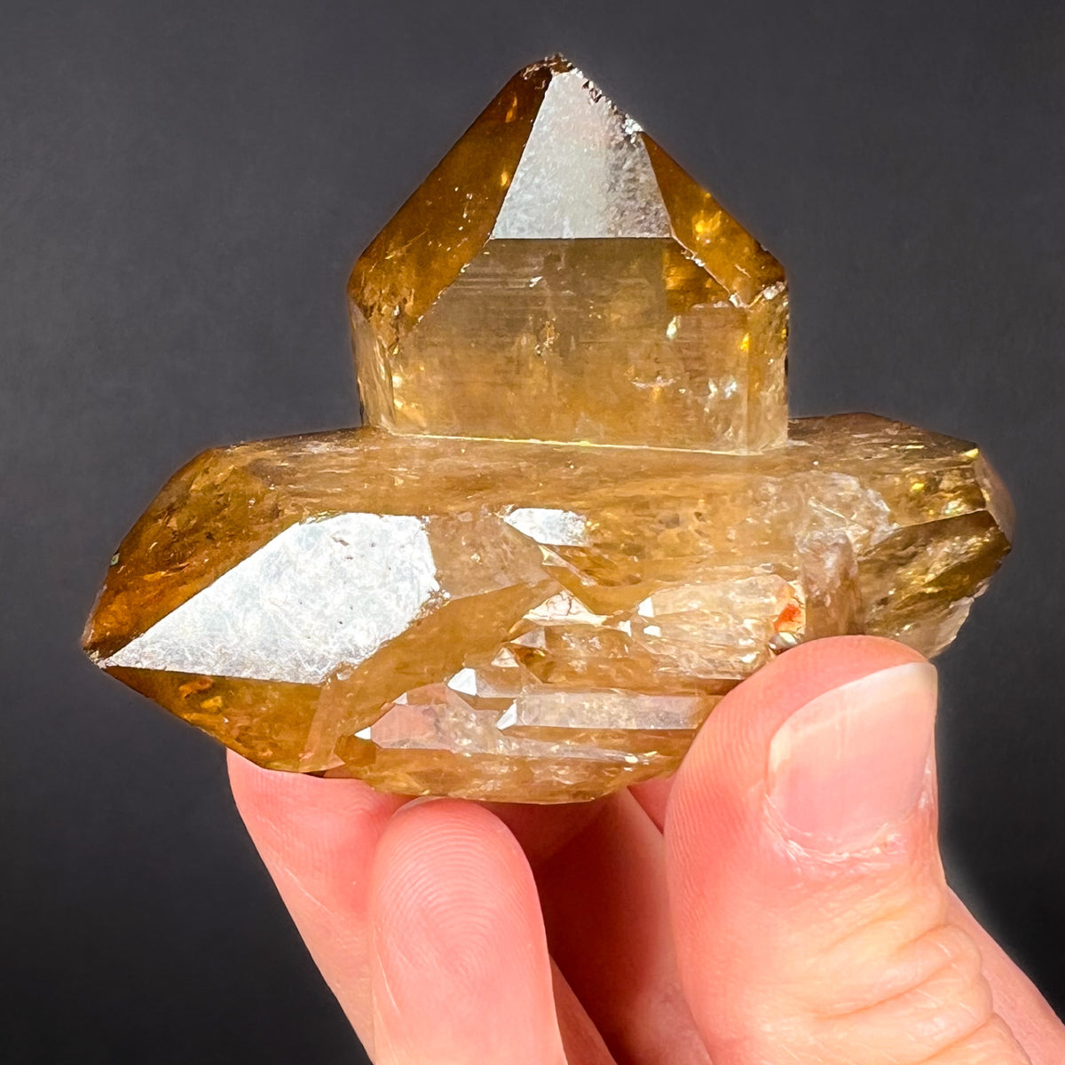 Double Terminated Citrine Crystal with Twin