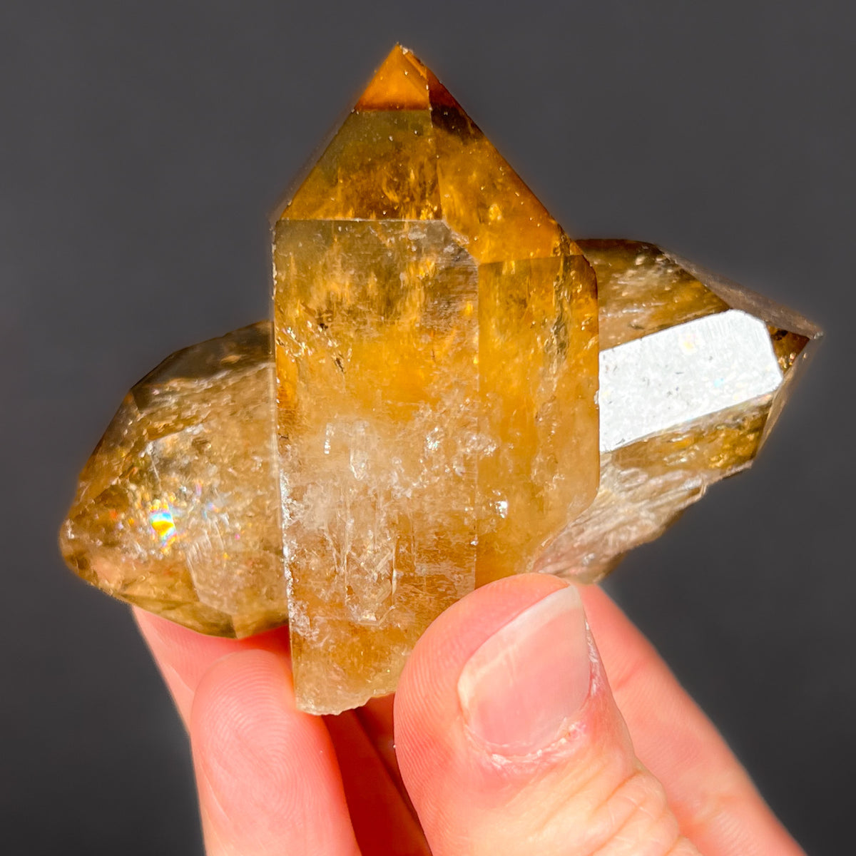 Natural Citrine Twin with Double Terminated Crystal