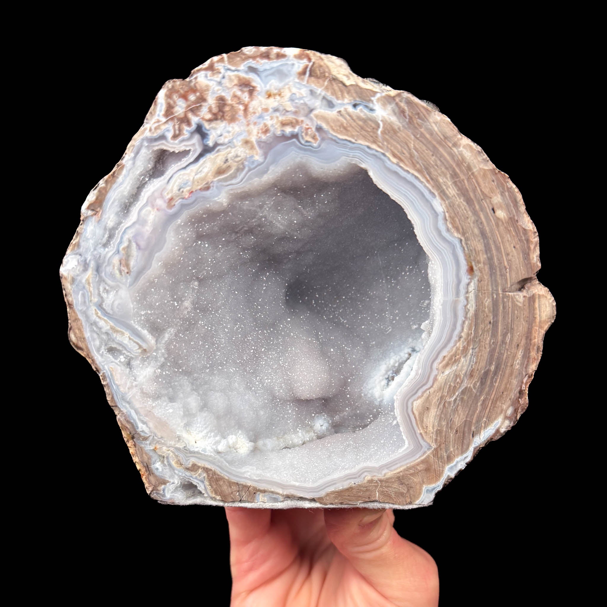 Dugway Geode with Quartz crystals and Chalcedony - Utah, USA
