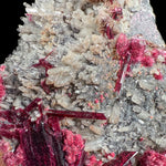 Close up of Erythrite and Quartz Crystals