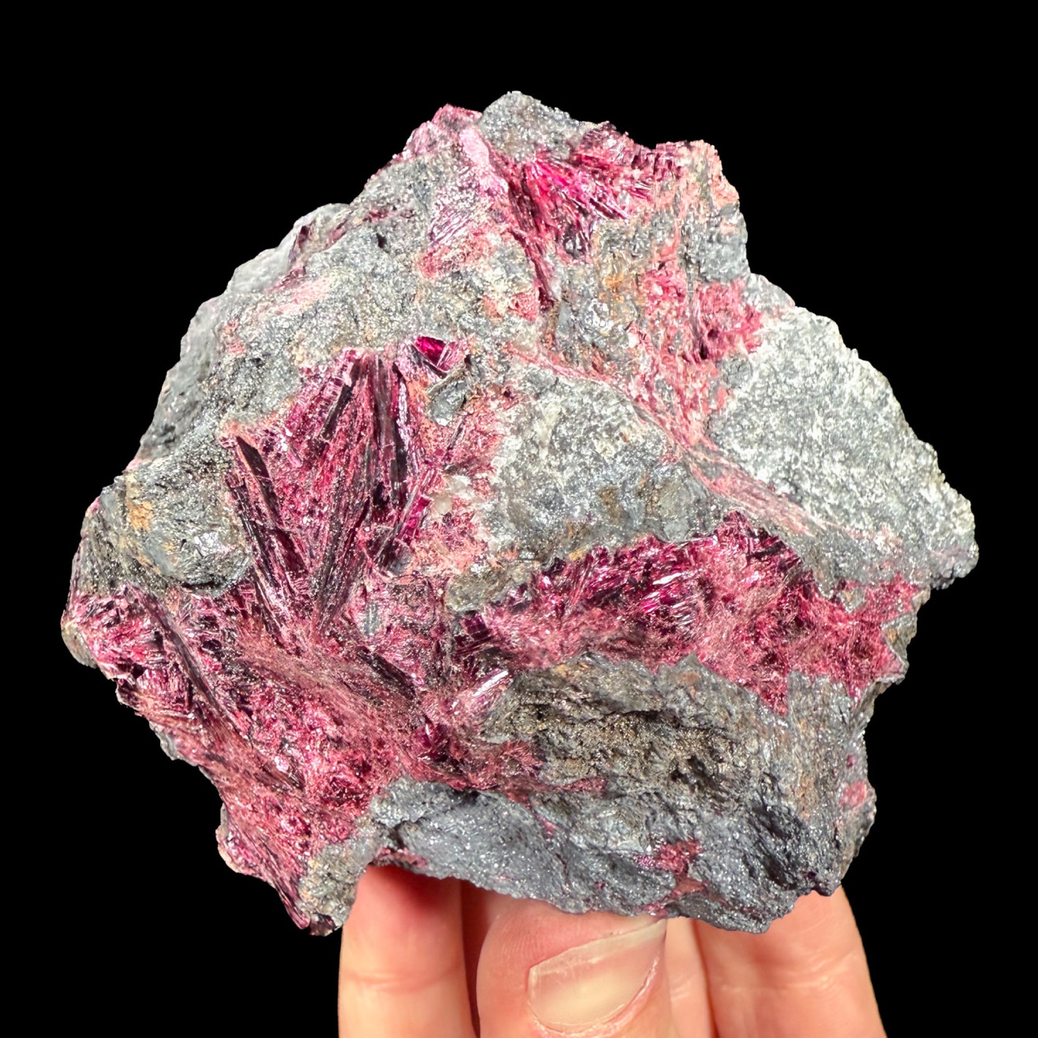 Back side of Erythrite mineral specimen