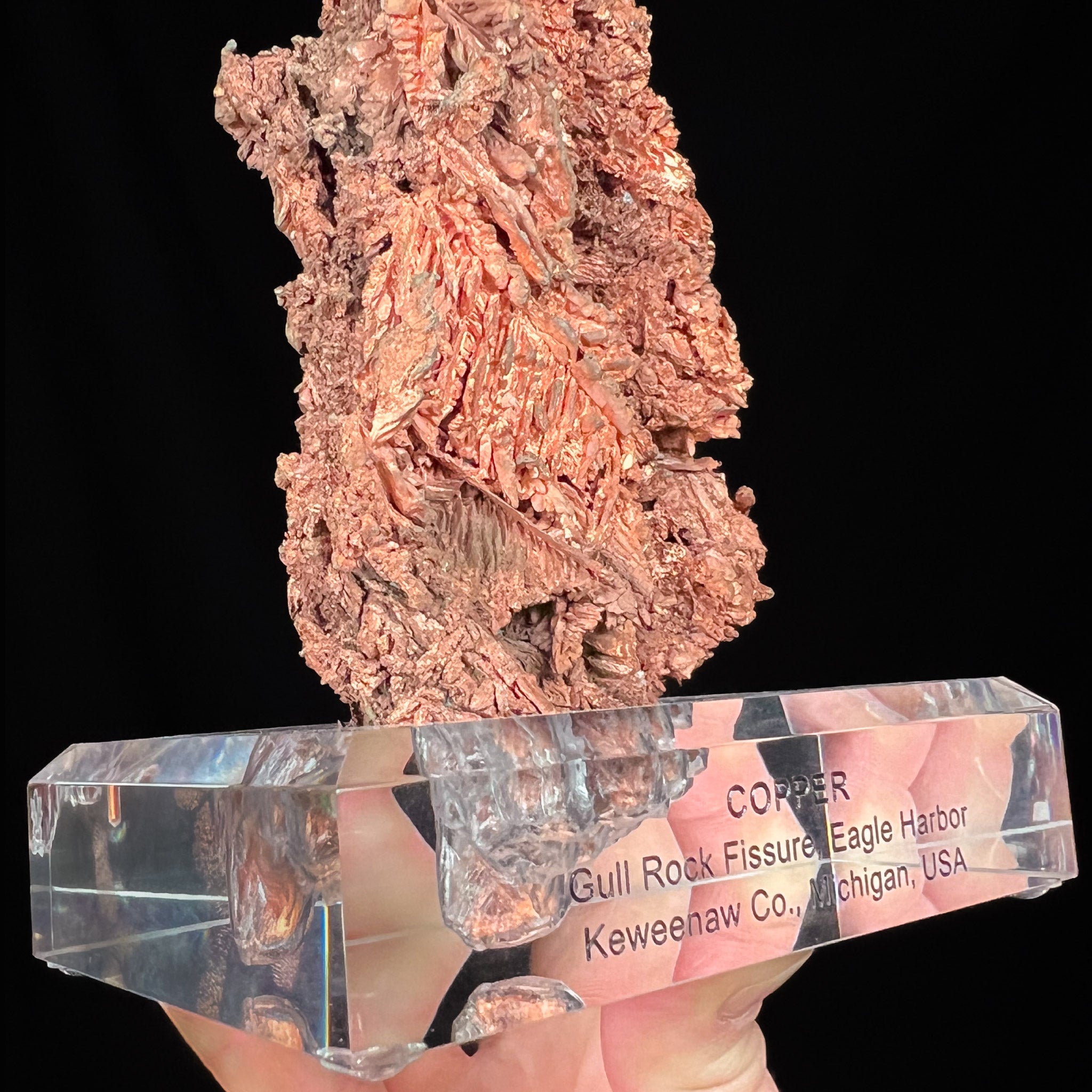 Custom Engraved Base for Native Copper