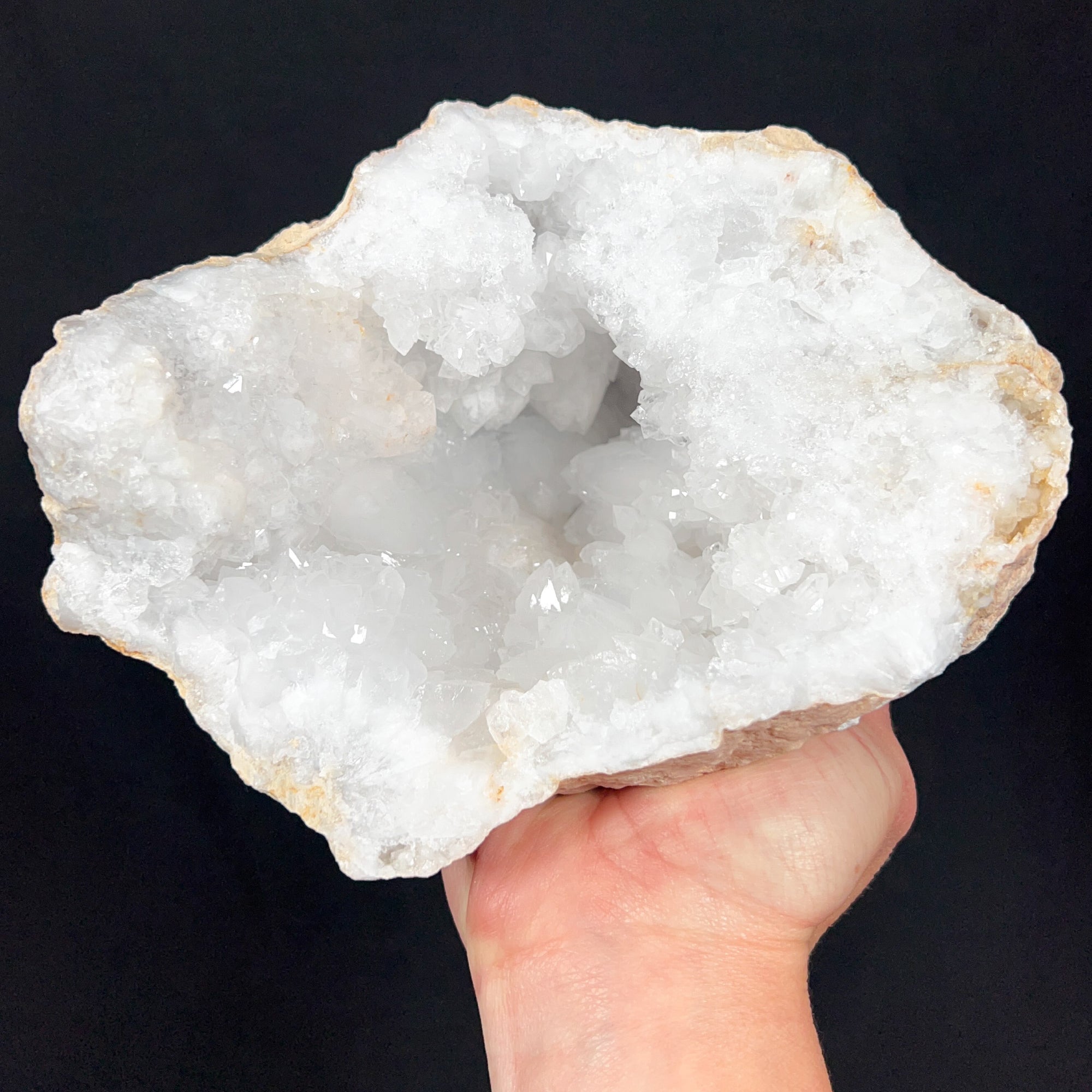 Extra Large Natural Quartz Geode with White Crystals