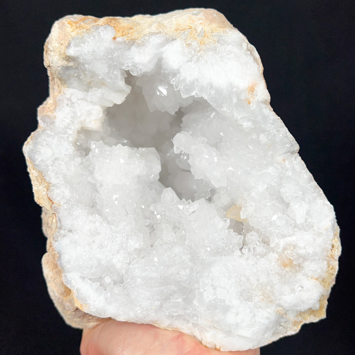 Inside of White Quartz Crystal Geode