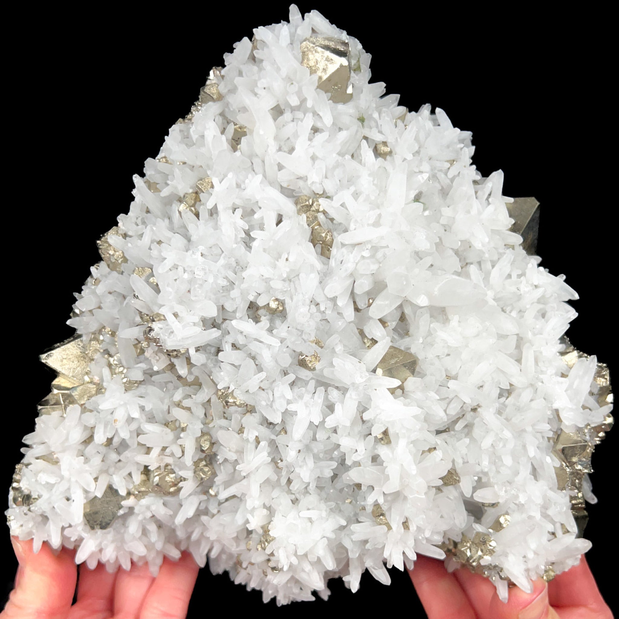Pyrite with Quartz mineral specimen from Huanzala Mine, Peru