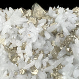 Close up of Octahedral Pyrite crystals in Quartz