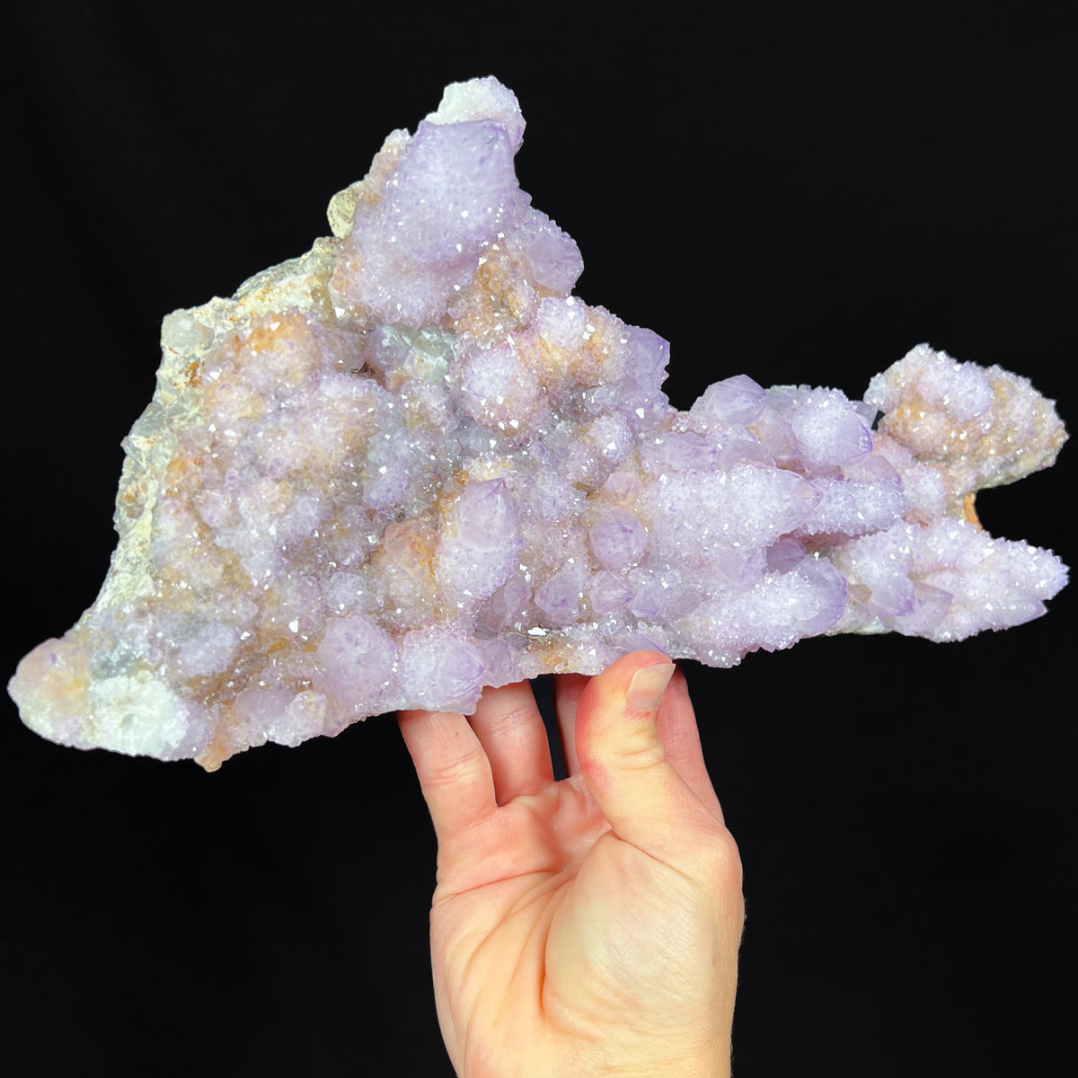 Side view of Spirit Quartz Amethyst Cluster