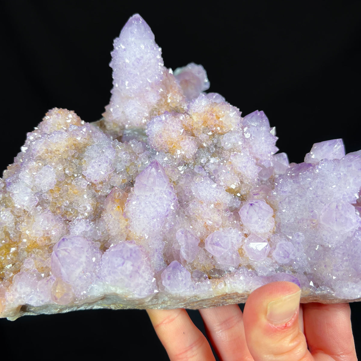 Close Up of Spirit Quartz Amethyst Crystal Clusters