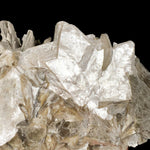 Close up of shiny metallic star-shaped crystals