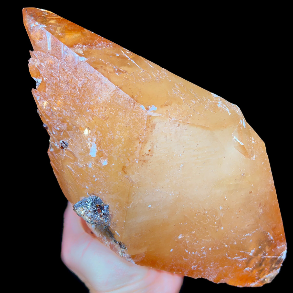 Base View of Stellar Beam Calcite Crystal with Sphalerite