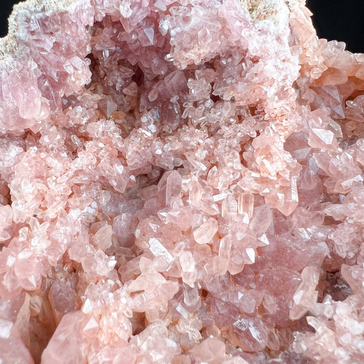 Close Up of Pink Amethyst Geode Crystals