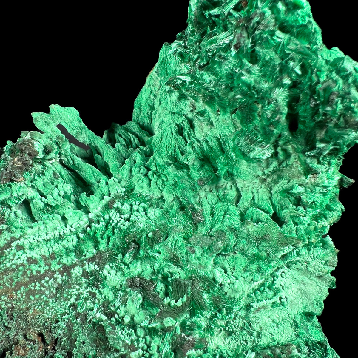 Close-Up of Fibrous Malachite Crystals