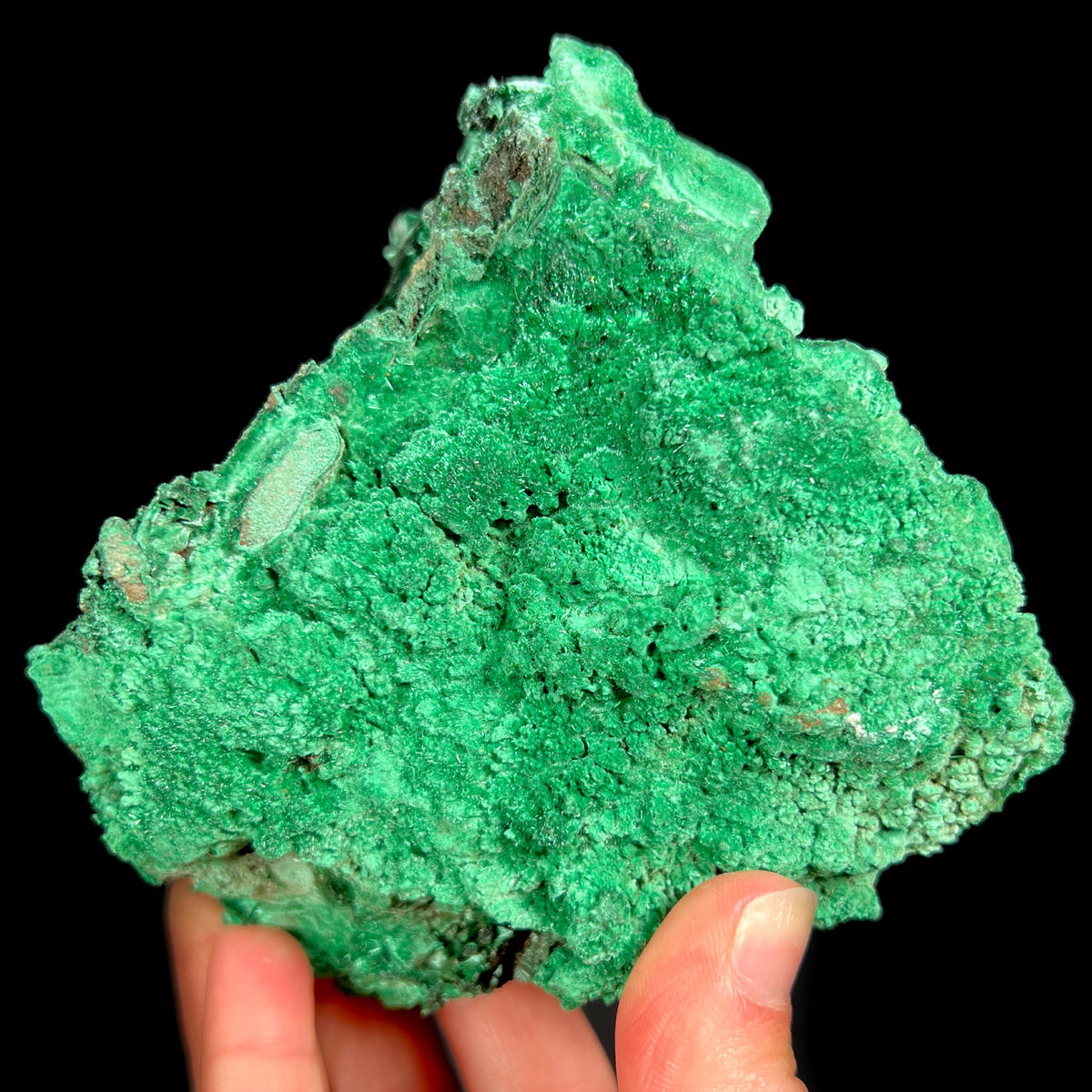 Fibrous Green Malachite Crystal Backside