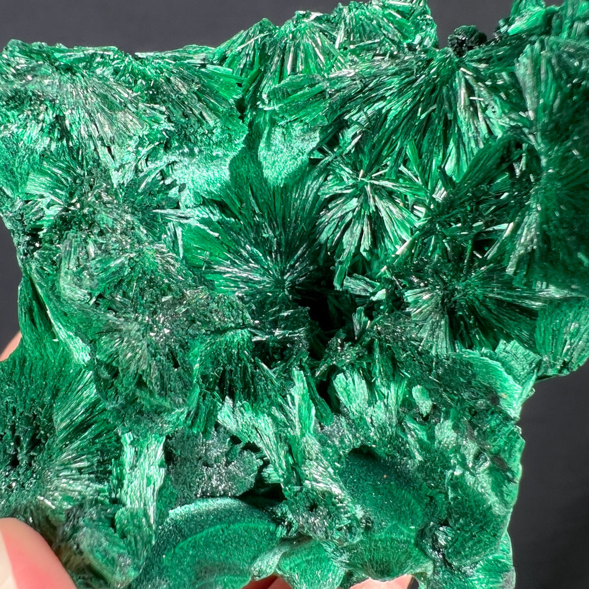 Radiating Acicular Malachite Crystals