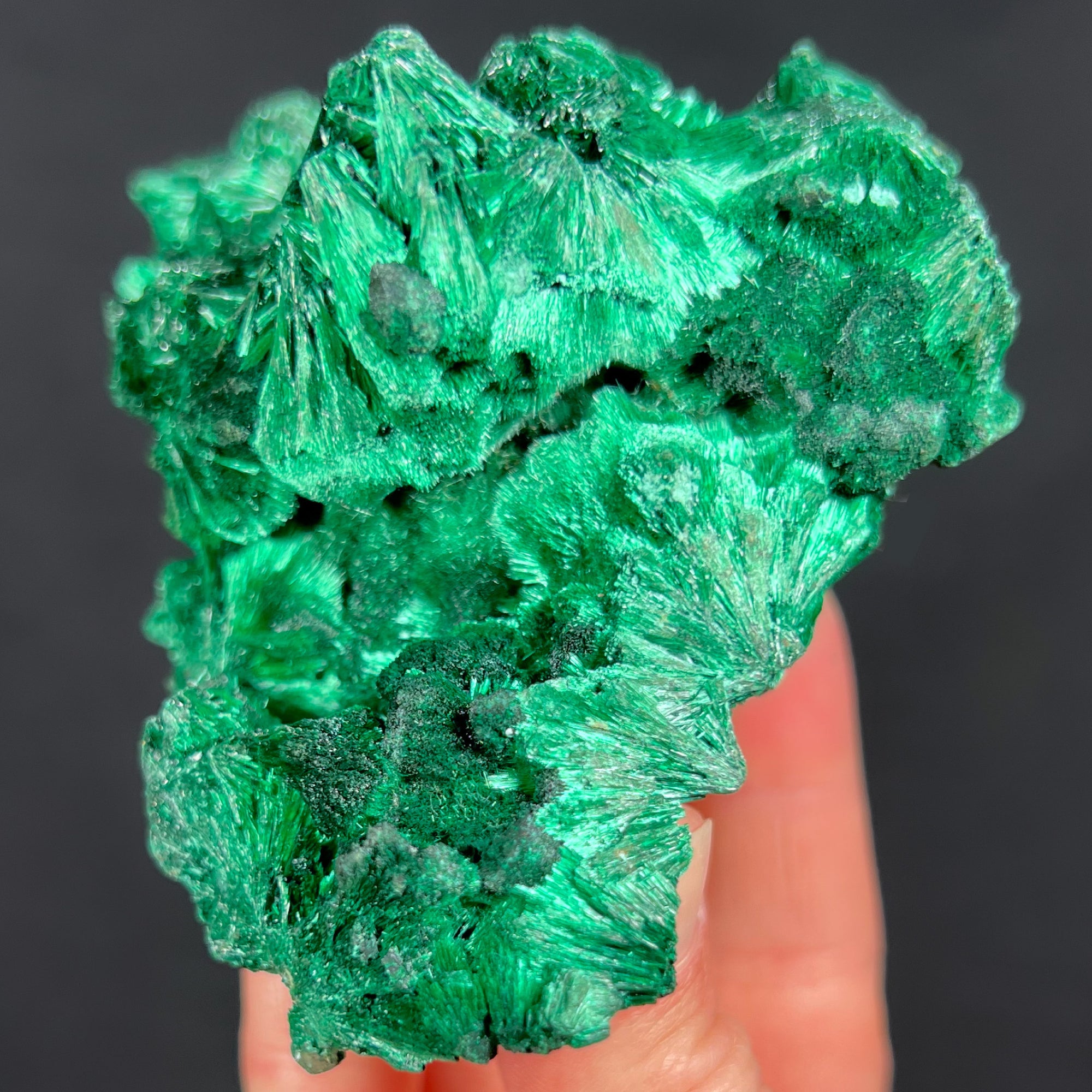 Natural Fibrous Green Malachite Mineral Specimen
