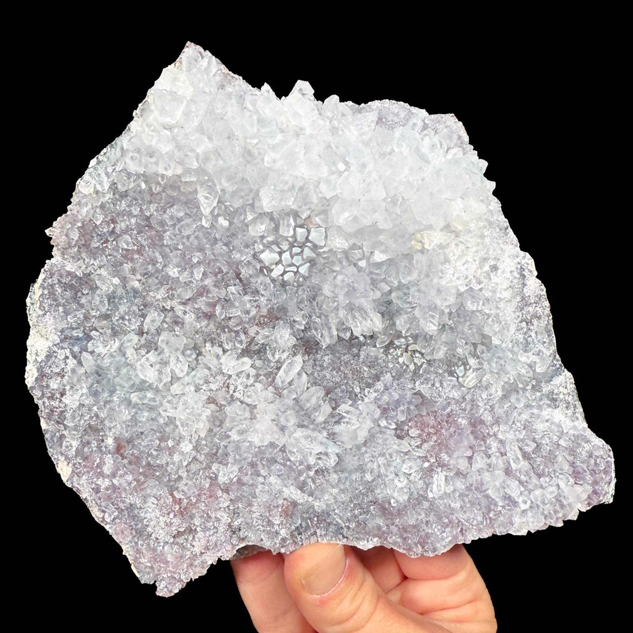 Quartz and Amethyst crystals on a "Flower Amethyst" stone from Brazil