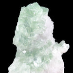 Light Green Cubic Fluorite Crystals on White Quartz Matrix