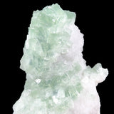 Light Green Cubic Fluorite Crystals on White Quartz Matrix