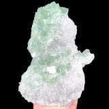 Green Fluorite Cubes on Drusy Quartz Specimen from Hunan Province, China
