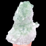 Mineral Specimen of Green Fluorite Crystal Cubes on White Crystals of Quartz from Hunan Province, China
