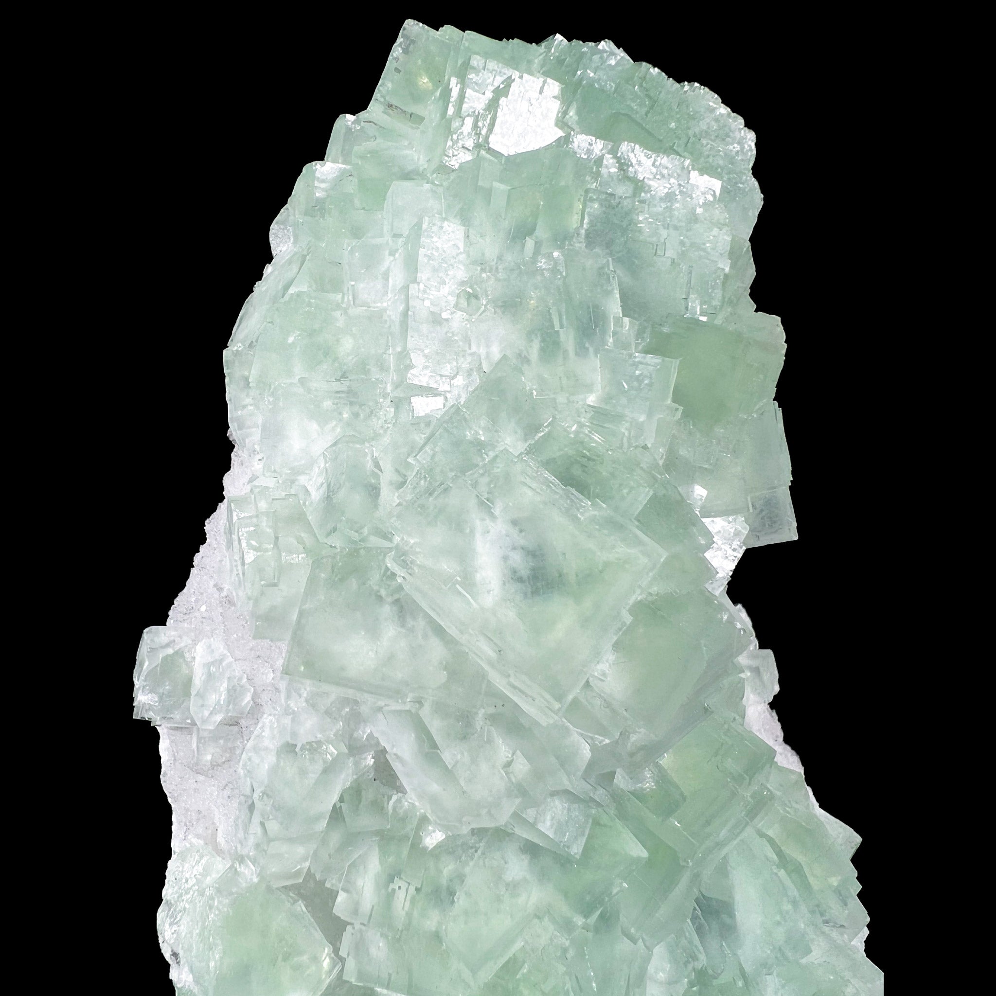 Cubic Crystals of Green Fluorite on a Mineral Specimen from Hunan, China