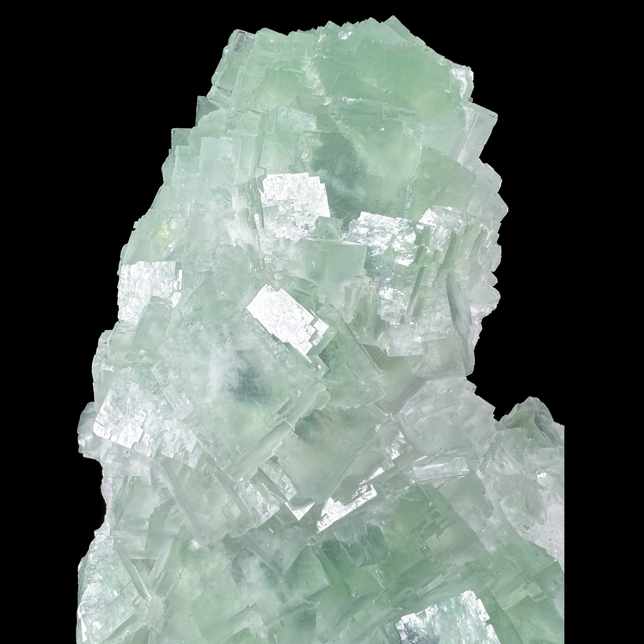 Close Up of Cubic Crystals of Green Fluorite 