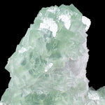 Green Fluorite Crystal Cubes on Drusy Quartz Rock Matrix