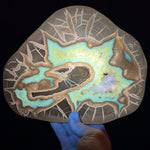 Golden Calcite Concretion Slice Under UV Fluorescent Light