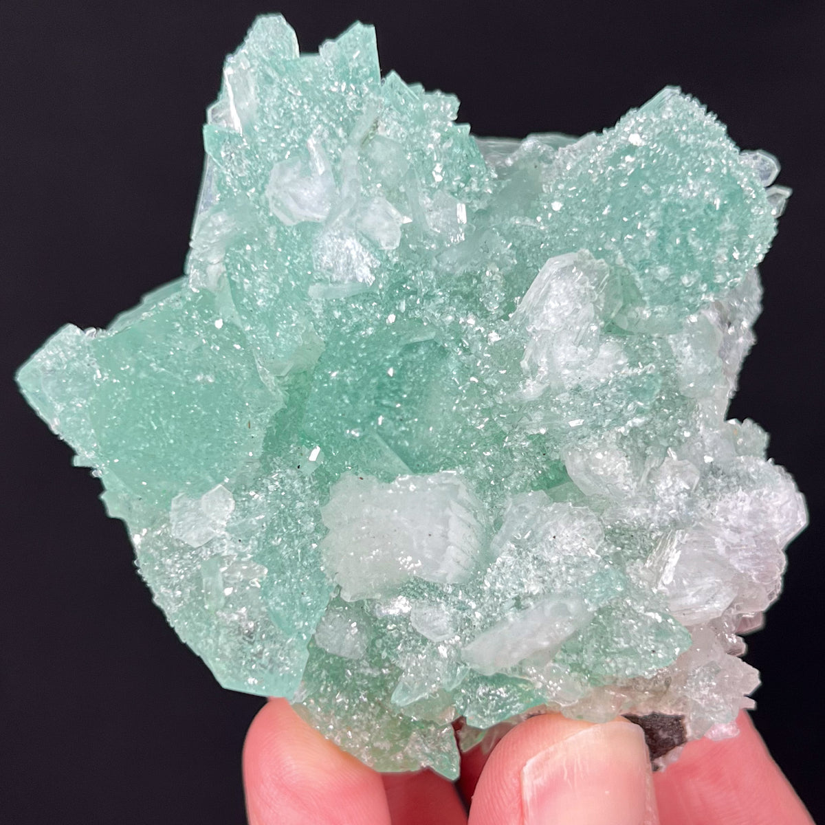 Green Apophyllite with Stilbite
