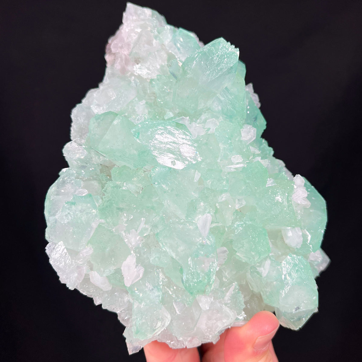 Large Green Apophyllite Crystals from India