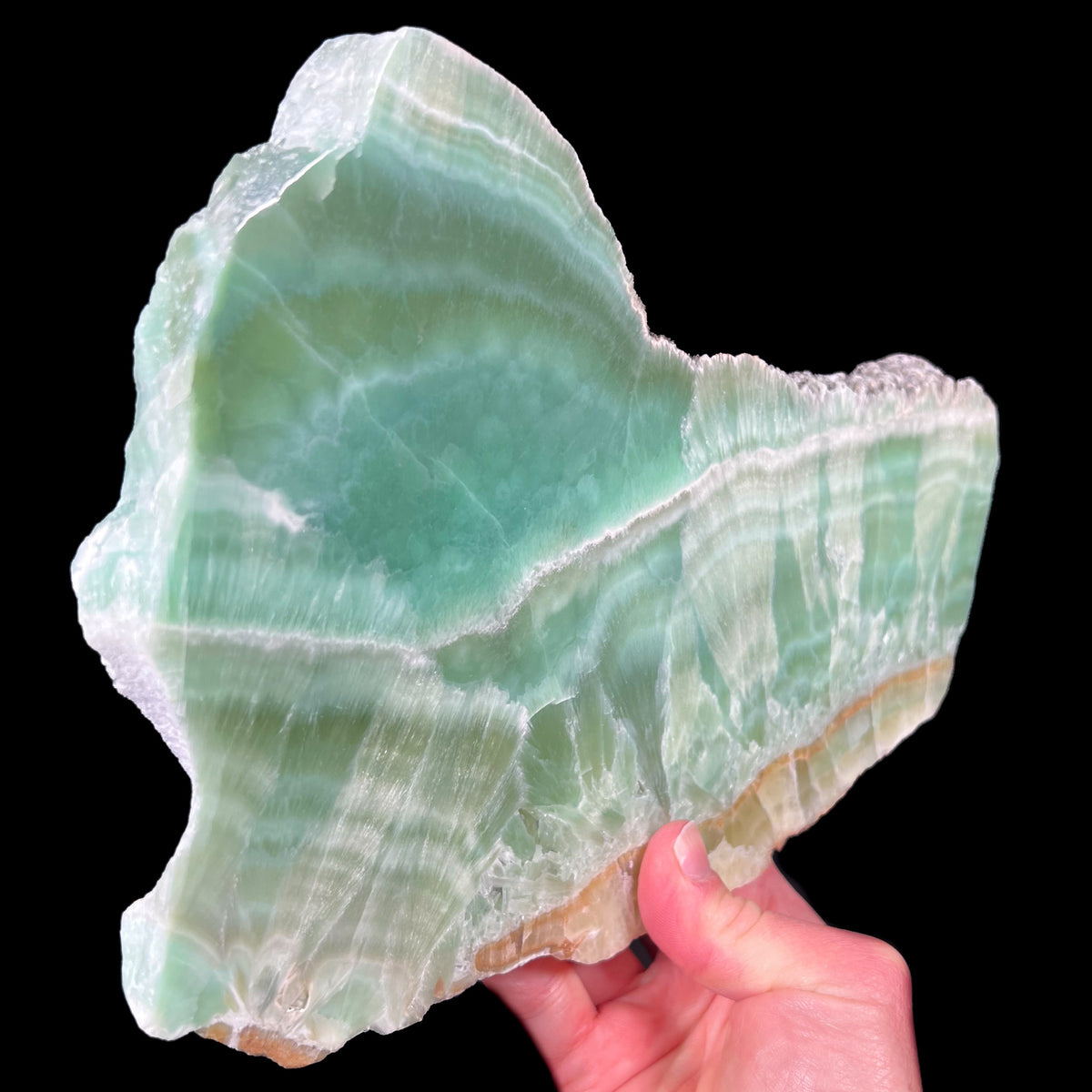 Side View Green Aragonite from Spain