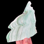 Teal Green Aragonite Stone Slice from Spain