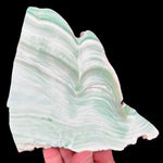 Bands of Green Aragonite in Stone Slab from Spain