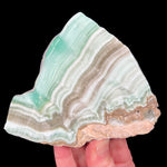 Teal Green Banded Aragonite Slice from Spain